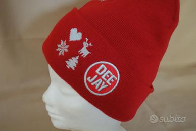 Berretto rosso in maglia di lana - Radio Dee-Jay