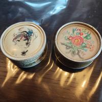 coppia di confezioni antiche di cipria