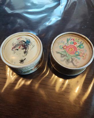 coppia di confezioni antiche di cipria
