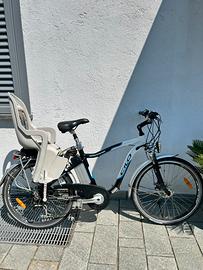 Bici elettrica, revisionata + seggiolino bambino