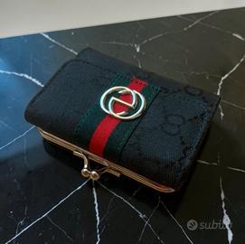 Portafoglio Gucci Vintage compatto nero GG