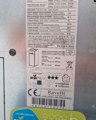 Stufa a pellet Ravelli mod. Natural 7