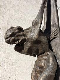 SCULTURA CRISTO IN CROCE BRONZO H 60 CM