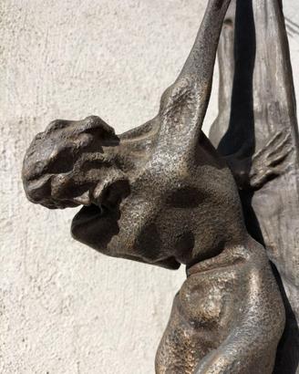 SCULTURA CRISTO IN CROCE BRONZO H 60 CM