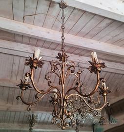 Lampadario Bronzo Dorato