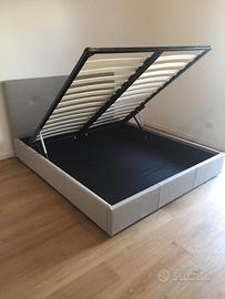 Letto matrimoniale contenitore + materasso