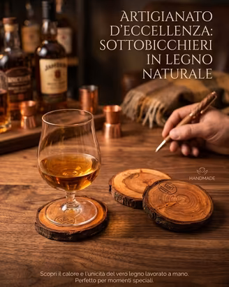 Sottobicchieri in legno naturale