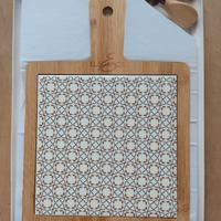 Tagliere con mattonella in ceramica 