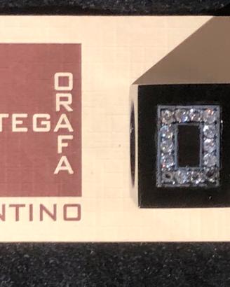 Anello in onice nero argemto e zirconi