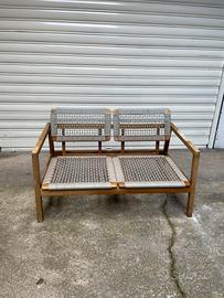 DIVANO ESTERNO GIARDINO LEGNO CORDA DESIGN