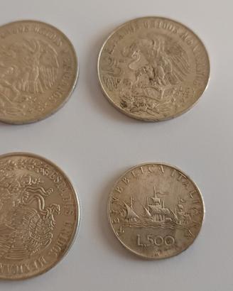monete argento Messico e italia