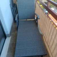 Lettino da giardino con ruote