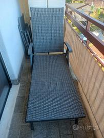 Lettino da giardino con ruote