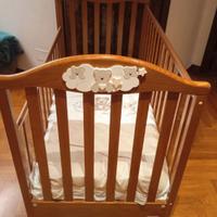 Letto + fasciatoio + cassetti+ tessuto + materasso