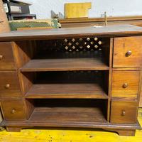 Comò basso vintage in legno - 6 cassetti