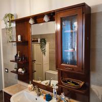 Specchiera bagno legno massello in arte povera