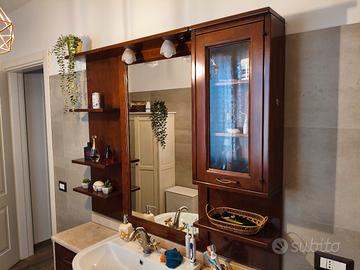 Specchiera bagno legno massello in arte povera