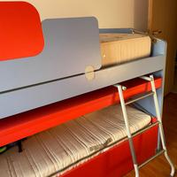 Letto a castello con terzo letto estraibile