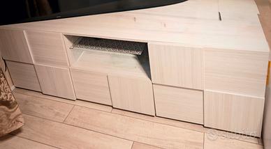 Mobile tv basso in rovere chiaro