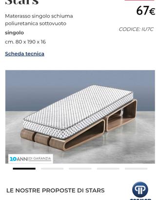 Materasso singolo Stars schiuma poliuretanica 