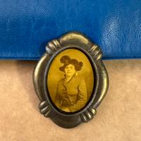 Spilla con foto Vintage ritratto antico di donna