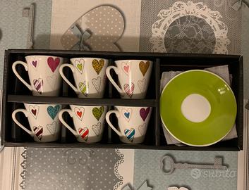 Set 6 Tazzine Caffè con Piattini - NUOVO mai usato