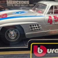 Mercedes 300 Sl mille miglia scala 1/18 Burago 