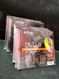 DVD lotto 10 pezzi TDK registrabili video cd rom
