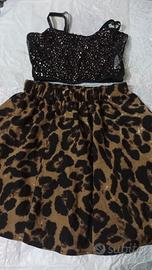 completo bustino con paillettes nero più gonna