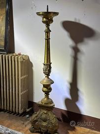 Antica Candelabro Monumentale in Ottone - h 160