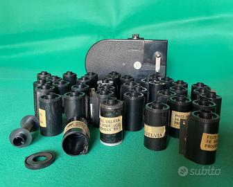 Bobinatrice pellicola 35mm +30 caricatori +tank