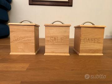 Set barattoli da cucina in legno