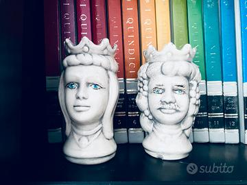 Teste di moro in ceramica siciliana, re e regina v