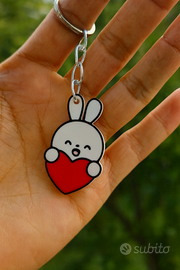 Portachiavi San valentino "Coniglietto con cuore"