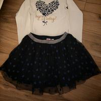  Gonna nera tulle e t-shirt bianca Chicco  tg 8 