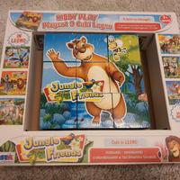 Puzzle Cubo in Legno "Jungle Friends" - 9 Cubi e 6