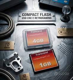 Coppia schede compact flash 4gb + 1gb transend 