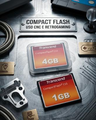 Coppia schede compact flash 4gb + 1gb transend 