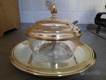 Formaggiera in Cristallo Chinelli Silver Plated Or