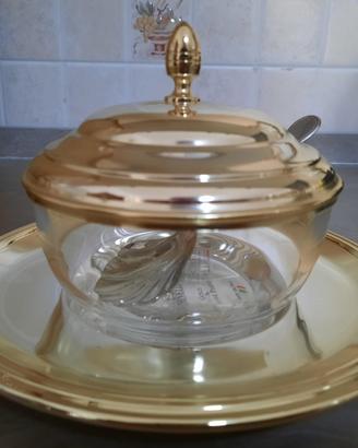 Formaggiera in Cristallo Chinelli Silver Plated Or