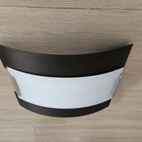 PLAFONIERA MODERNA IN VETRO CURVO BIANCO E MARRONE