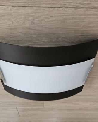 PLAFONIERA MODERNA IN VETRO CURVO BIANCO E MARRONE
