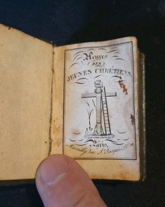 Antico Libro di Preghiera Miniatura Francese