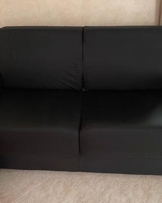 Divano letto 2 posti in velluto nero - come nuovo