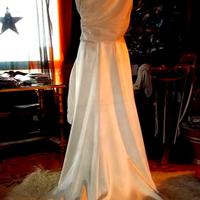 Gonna lunga raso sposa con strasciso acquachiara