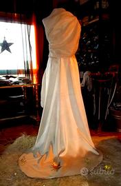 Gonna lunga raso sposa con strasciso acquachiara