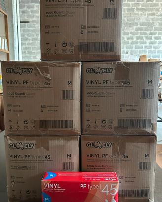 5000 guanti in vinile taglia M, trasparenti no pol