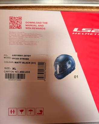 Casco LS2 FF325 STROBE XL Nero Opaco NUOVO