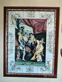 quadro antico in piastrelle ceramica Vietri  