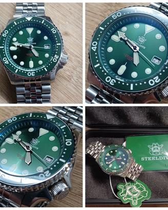Steeldive SD1996 SKX Diver Jubilee Verde
